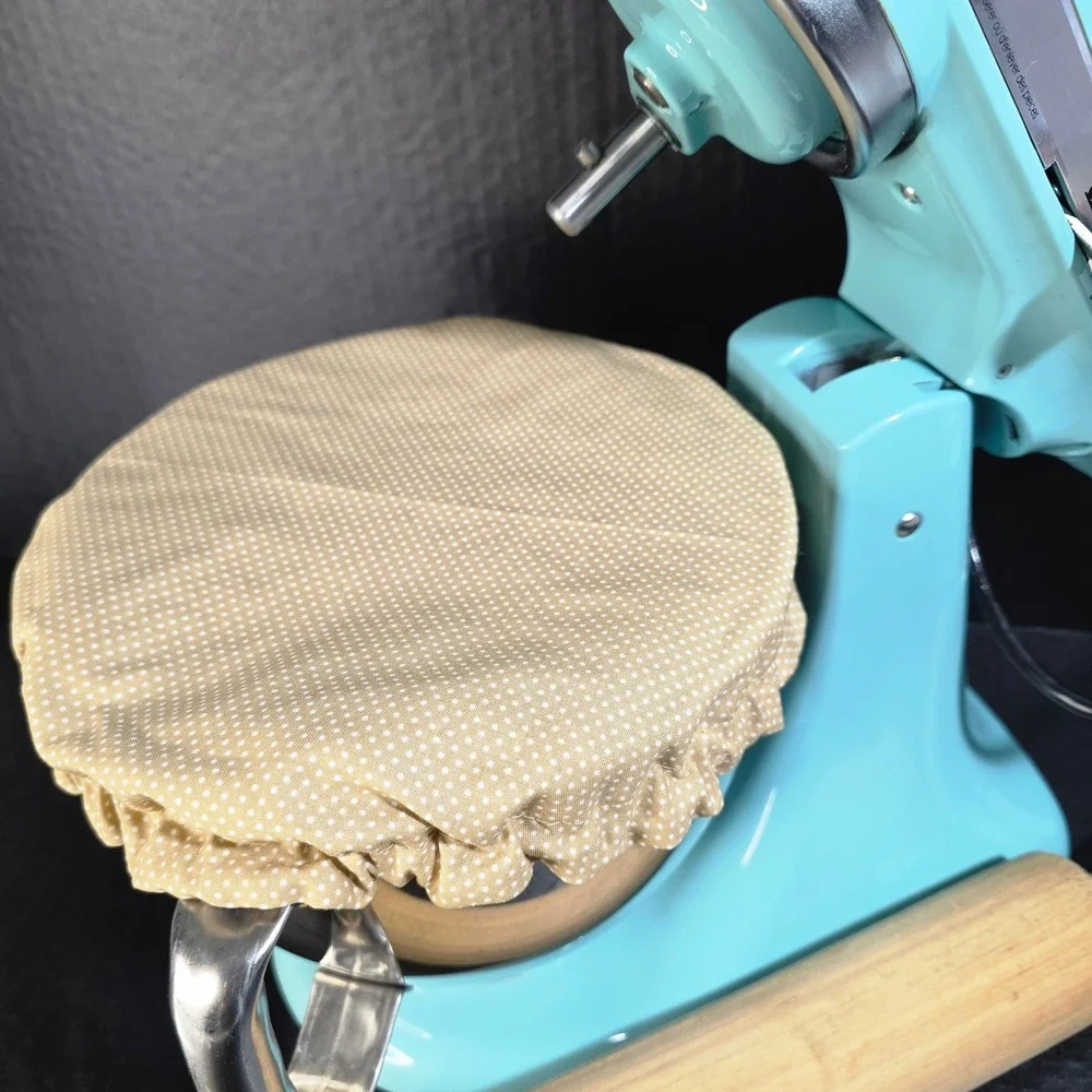 Brown Paisley / Beige Mini Polka Dot KitchenAid Mixer Mixing Bowl Cover‎ Baking